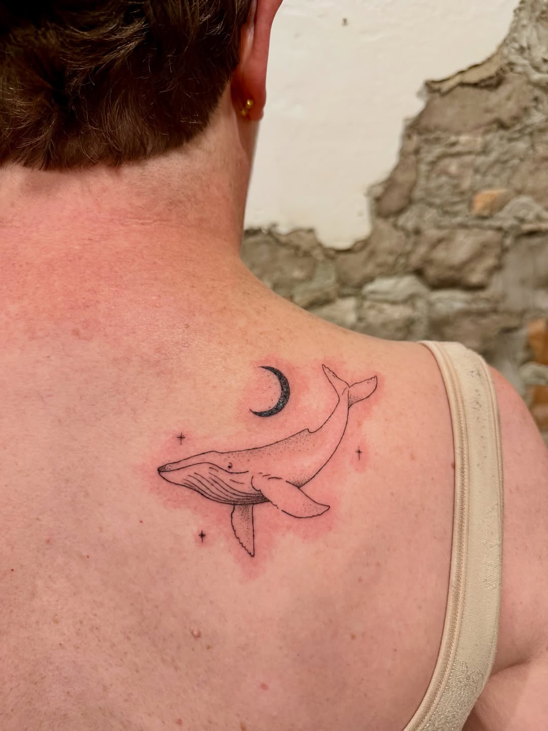 Whale tattoo by Tati Johnston
